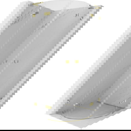Mexen Lunar L įlenkta dušo kabina varstoma 100 x 100 cm, skaidri, auksinė - 833L-100L-100P-50-00
