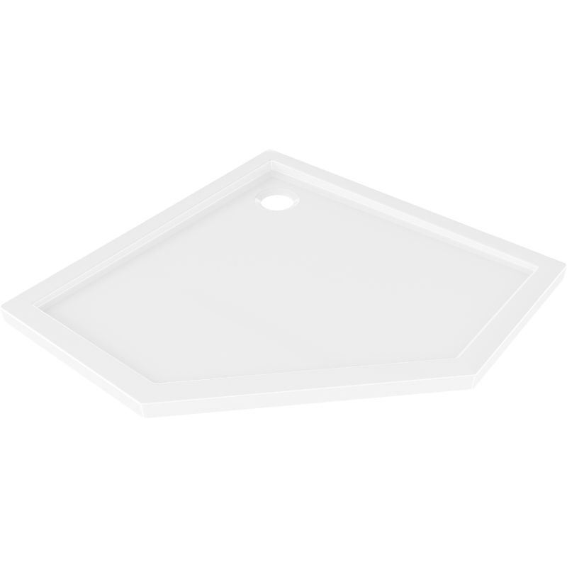 Mexen Flow penkiakampis padėklas slim 90 x 90 cm, baltas blizgus - 46P109090