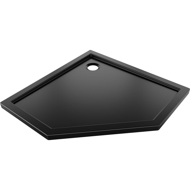Mexen Flow penkiakampė plona dušo padėklas 80 x 80 cm, juoda matinė - 46P708080