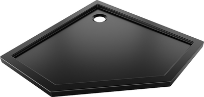 Mexen Flow pentagoninė dušo lėkštė slim 90 x 90 cm, juodas matinis - 46P709090