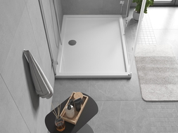 Mexen Flow stačiakampė plona dušo padėklas 75 x 70 cm, balta blizgi - 46R107075