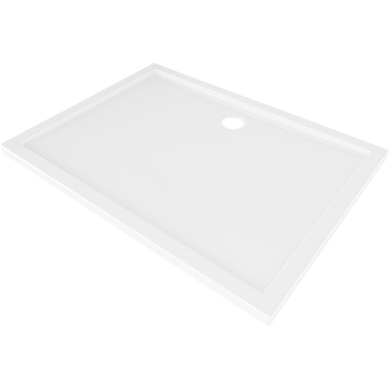 Mexen Flow plonas stačiakampis dušo padėklas 100 x 80 cm, baltas blizgus - 46R108010