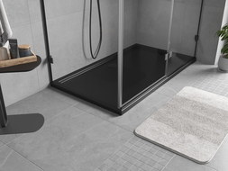 Mexen Flow stačiakampė plokščia dušo padėklas 140 x 70 cm, juodas matinis - 46R707014