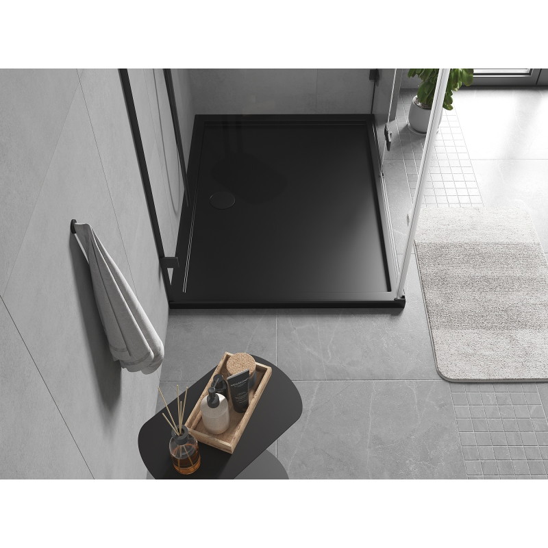 Mexen Flow stačiakampis plonas dušo padėklas 130 x 90 cm, juodas matinis - 46R709013