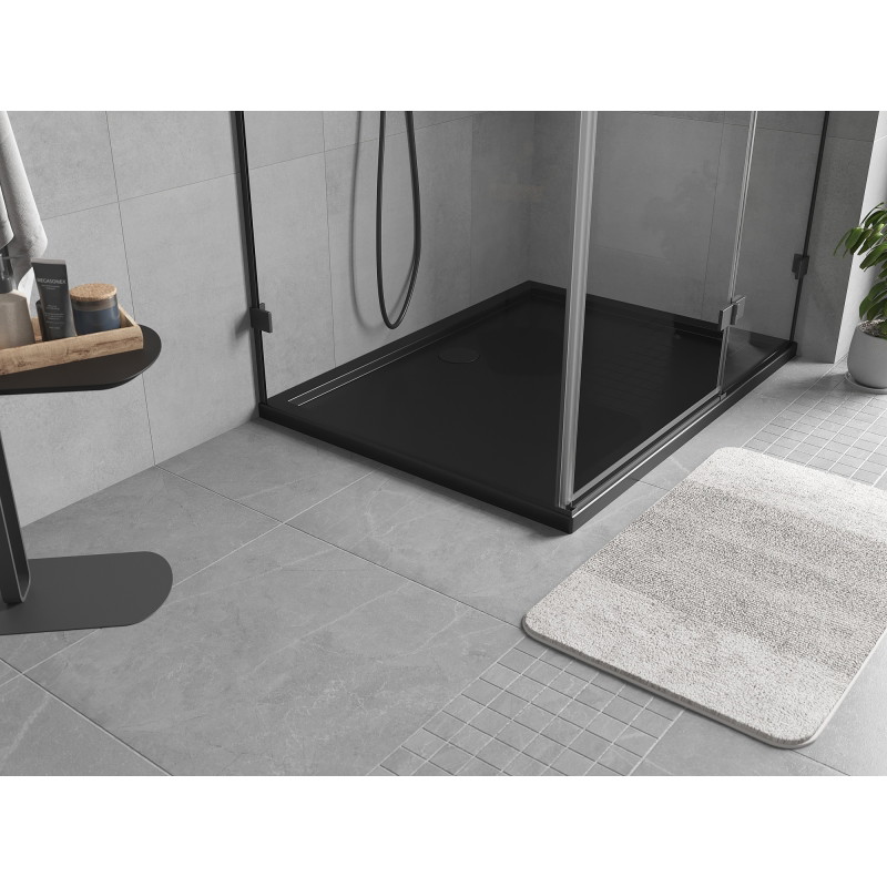 Mexen Flow stačiakampis plonas dušo padėklas 130 x 90 cm, juodas matinis - 46R709013