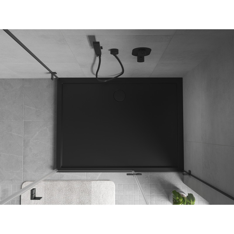 Mexen Flow stačiakampis plonas dušo padėklas 130 x 90 cm, juodas matinis - 46R709013