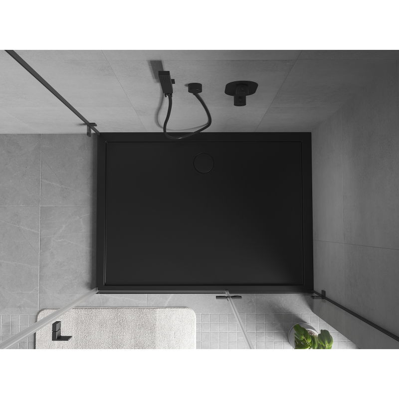 Mexen Flow stačiakampis plokščias dušo padėklas 130 x 95 cm, juodas matinis - 46R709513