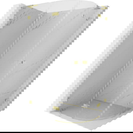Mexen Lunar L dušo kabina pusiau apvali atveriama kairė 80 x 70 cm, permatoma, auksinė šlifuota - 833L-080L-070P-55-00