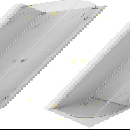 Mexen Lunar L pusapvalė dušo kabina, atveriama kairė, 100 x 70 cm, skaidri, auksinė - 833L-100L-070P-50-00
