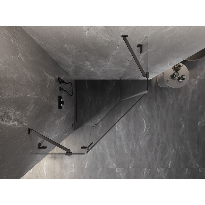 Mexen Lunar penkiakampė kabina dušui, varstoma, kairė 90 x 90 cm, permatoma, šlifuota ginklo pilka spalva