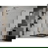 Mexen Roma pakreipiama dušo kabina 100 x 90 cm, Skaidrus, Juoda + dušo padėklas Flat, Juoda - 854-100-090-70-00-4070B