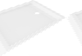 Mexen Flow+ stačiakampis dušo padėklas 90 x 70 cm, baltas blizgus - 46R107090H