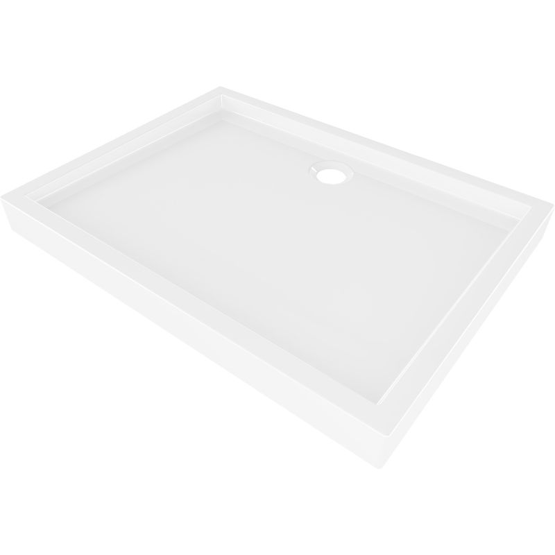 Mexen Flow+ stačiakampė dušo padėklas 90 x 80 cm, blizgus baltas - 46R108090H