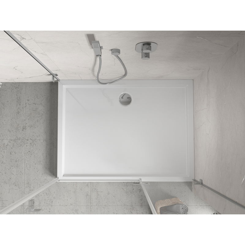 Mexen Flow+ stačiakampis dušo padėklas 100 x 80 cm, baltas blizgus - 46R108010H