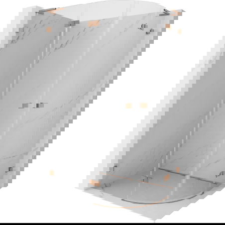 Mexen Lunar L pusapvalė dušo kabina atidaroma kairė 80 x 70 cm, skaidri, šlifuotas varis - 833L-080L-070P-65-00