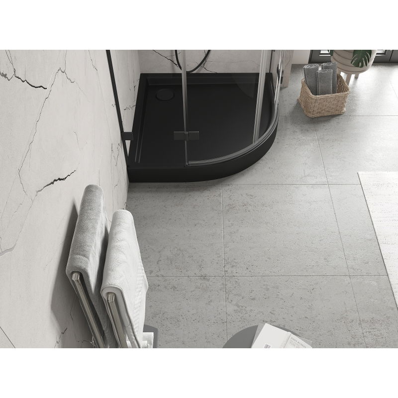 Mexen Flow+ pusapvalė dušo padėklė 80 x 80 cm, juodas matinė - 46Q708080H