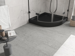 Mexen Flow+ pusapvalė dušo padėklas 90 x 90 cm, juodas matinis - 46Q709090H