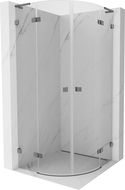 Mexen Lunar L pusapvalė dušo kabina atveriama 80 x 80 cm, skaidri, ginklų metalas - 833L-080L-080P-95-00