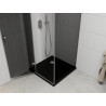 Mexen Roma dušo kabina su atveriamomis durimis 90 x 90 cm, grafitas, chromas + padėklas Flat, juodas - 854-090-090-01-40-4070
