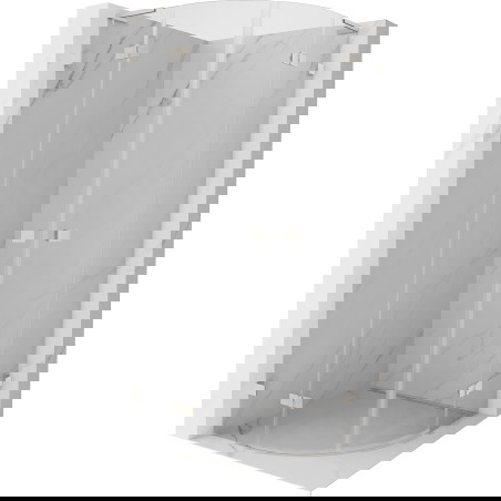 Mexen Lunar L pusapvalė dušo kabina 100 x 100 cm, permatomas, šlifuotas nikelis - 833L-100L-100P-97-00