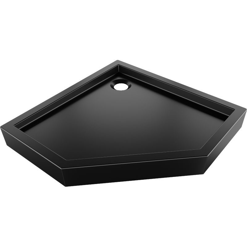 Mexen Flow+ penkiakampė dušo padėklas 80 x 80 cm, juodas matinis - 46P708080H