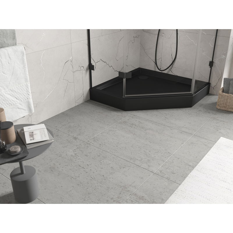 Mexen Flow+ penkiakampė dušo padėklas 80 x 80 cm, juodas matinis - 46P708080H