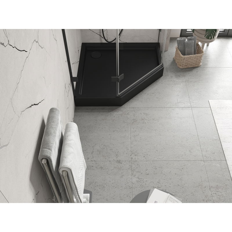 Mexen Flow+ penkiakampė dušo padėklas 80 x 80 cm, juodas matinis - 46P708080H