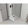 Mexen Roma dušo kabina su durelėmis 80 x 80 cm, permatoma, juoda + dušo padėklas Flat, baltas - 854-080-080-70-00-4010B