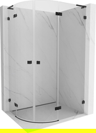 Mexen Lunar L pusapvalė dešinė dušo kabina 100 x 90 cm, permatoma, juoda - 833L-100P-090L-70-00