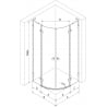 Mexen Lunar L pusapvalė dušo kabina vyriojama dešinė 90 x 70 cm, permatoma, gun metalas - 833L-090P-070L-95-00