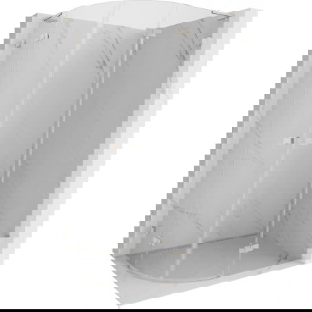 Mexen Lunar L pusapvalė dešinė dušo kabina 100 x 70 cm, permatoma, šlifuotas nikelis - 833L-100P-070L-97-00