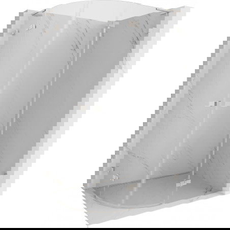 Mexen Lunar L dušo kabina pusapvalė atverčiama dešinė 100 x 90 cm, skaidri, šepečiu nikeliuota - 833L-100P-090L-97-00