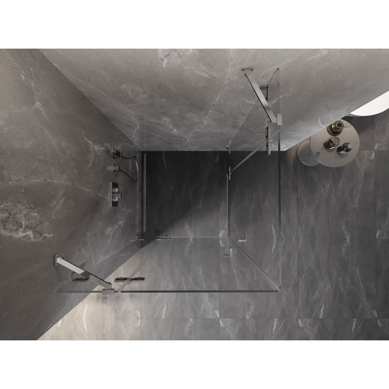 Mexen Lunar Duo atveriamas dušo kabina 105 x 105 cm, skaidri, chromas - 834-105L-105P-01-00