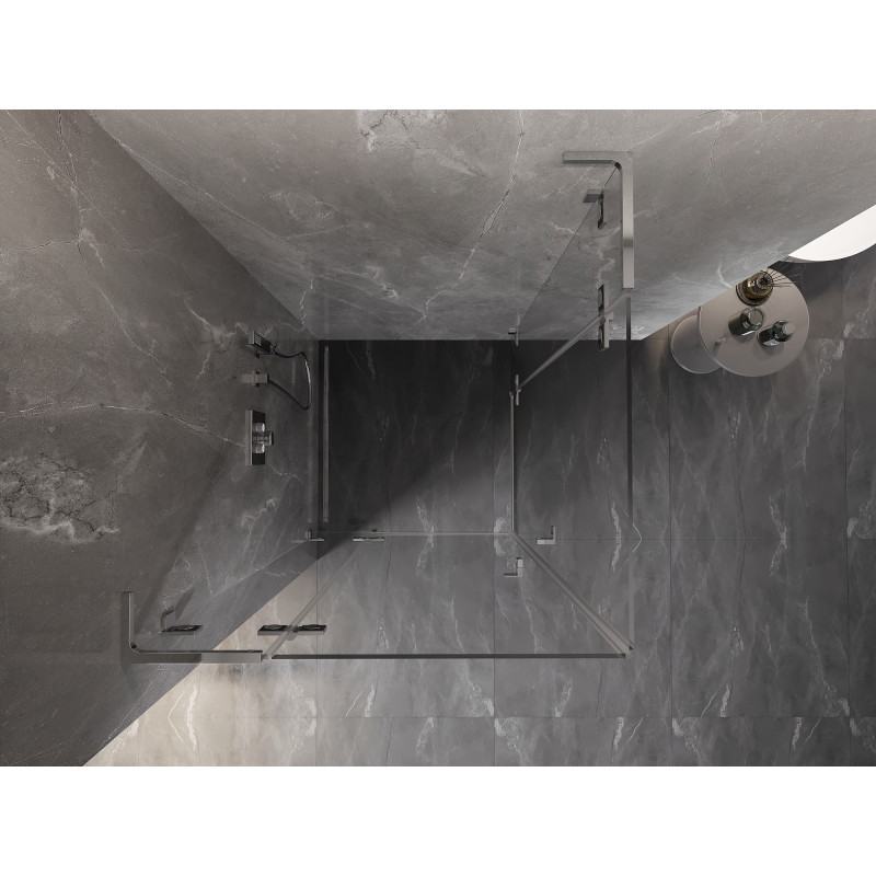 Mexen Lunar L Duo atveriama dušo kabina 75 x 75 cm, skaidri, chromuota - 834L-075L-075P-01-00