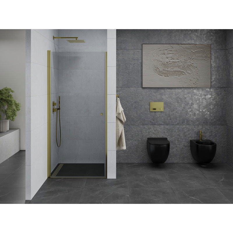 Mexen Pretoria dušo durys, varstomos, 70 cm, skaidrios, auksinės - 852-070-000-50-00