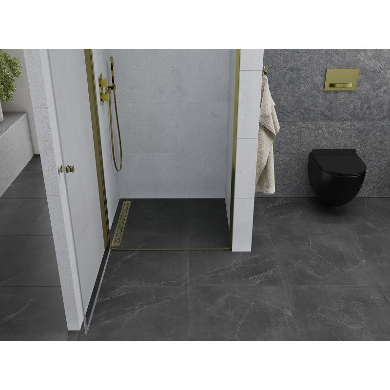 Mexen Pretoria varstomos dušo durys 90 cm, skaidrios, auksinės - 852-090-000-50-00