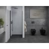 Mexen Pretoria pakreipiamos dušo durys 80 cm, Skaidrus, Juoda - 852-080-000-70-00