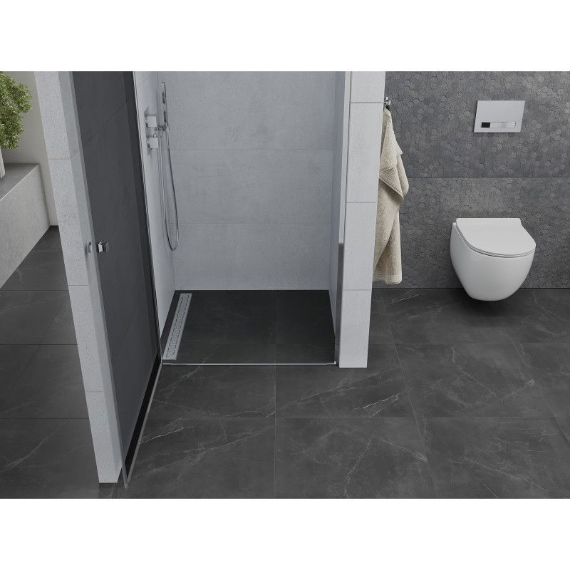 Mexen Pretoria dušo durys, atidaromos, 70 cm, grafitas, chromas - 852-070-000-01-40