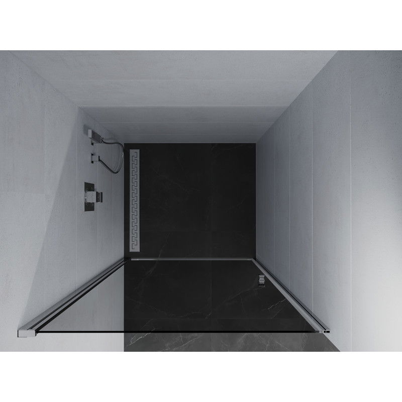 Mexen Pretoria atveriamos dušo durys 90 cm, grafitas, chromas - 852-090-000-01-40