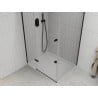 Mexen Roma atveriama dušo kabina 90 x 70 cm, skaidri, juoda + Flat padėklas, baltas - 854-090-070-70-00-4010B