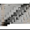 Mexen Roma pakreipiama dušo kabina 100 x 70 cm, Skaidrus, Juoda + dušo padėklas Flat, Balta - 854-100-070-70-00-4010B