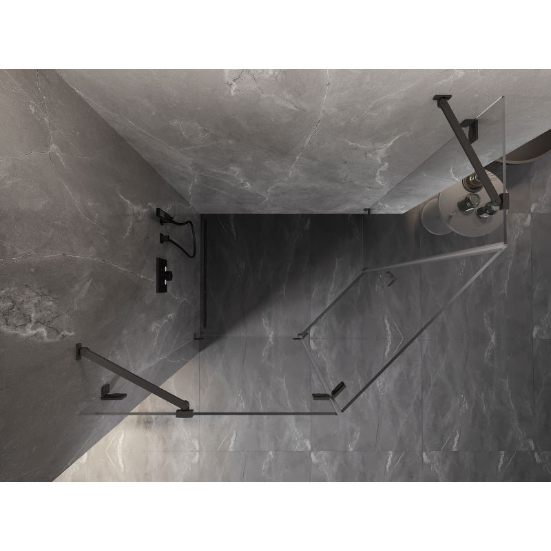 Mexen Lunar penkiakampė dušo kabina, atidaroma kairė 100 x 90 cm, skaidri, gunmetal - 831-100L-090P-95-00-L