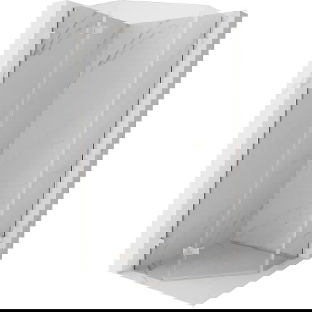 Mexen Lunar pentagoninė dušo kabina su kairiniu atidarymu, 80 x 80 cm, skaidri, šlifuotas nikelis - 831-080L-080P-97-00-L