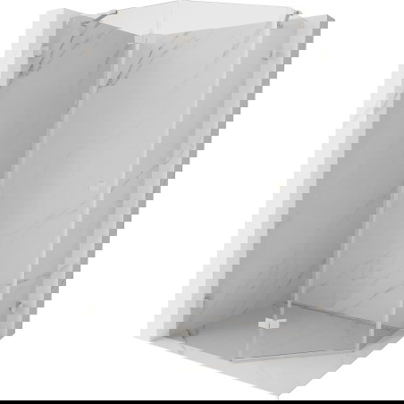 Mexen Lunar pentagoninė į šoną varstoma kairė dušo kabina 90 x 80 cm, skaidri, šlifuotas nikelis - 831-090L-080P-97-00-L