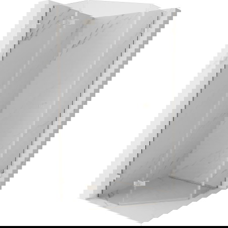 Mexen Lunar penkiakampė į dešinę atveriama dušo kabina 90 x 90 cm, skaidri, šlifuotas nikelis - 831-090L-090P-97-00-L