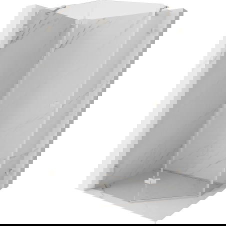 Mexen Lunar penkiakampė atvira dušo kabina, kairinė 100 x 80 cm, permatoma, šepečiuotasis nikelis - 831-100L-080P-97-00-L