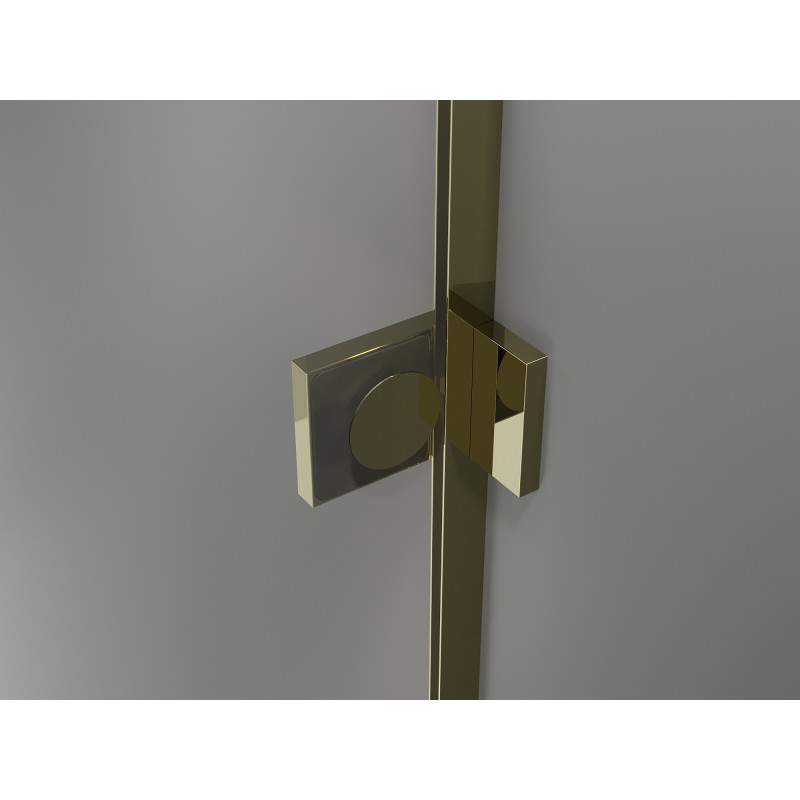 Mexen Lunar Duo kairioji sūdyta dušo kabina 110 x 90 cm, skaidri, aukso spalvos - 834-110L-090P-50-00