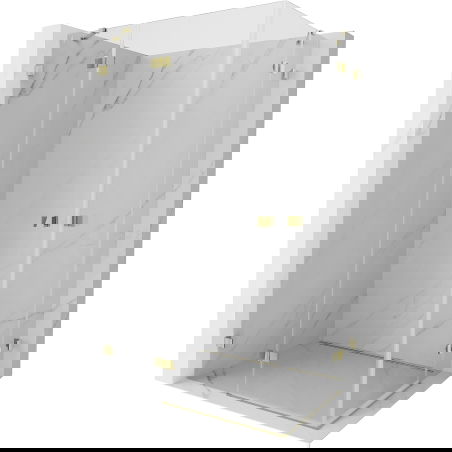 Mexen Lunar Duo kairiantis dušo kabina kairės rankenos 120 x 75 cm, permatoma, auksinė - 834-120L-075P-50-00