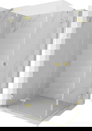 Mexen Lunar Duo kairiosios pusės atveriama dušo kabina 90 x 70 cm, permatoma, šlifuoto aukso - 834-090L-070P-55-00