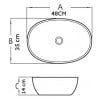Mexen Viki praustuvė ant countertop 48 x 35 cm, tamsiai pilka matinė - 21054871